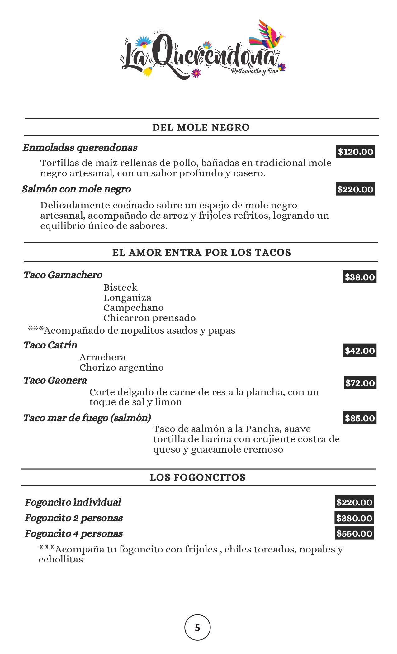 Menú 5